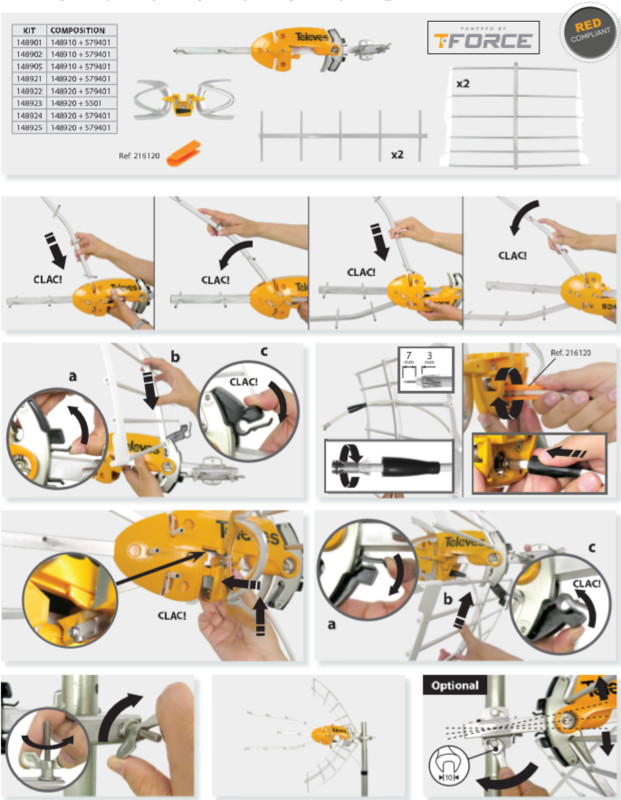 televes Antenni uhf lte700 38dbi & psu
