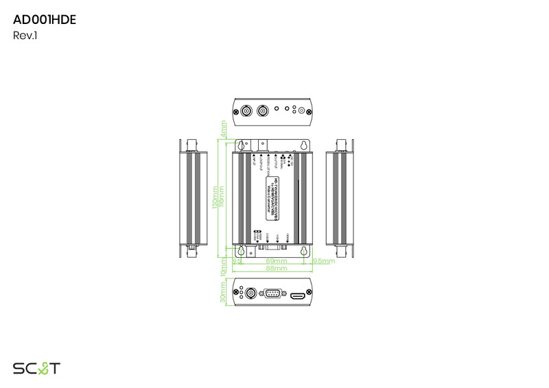 sc&t Av-equipment convert bnc- hdmi+bnc loopout