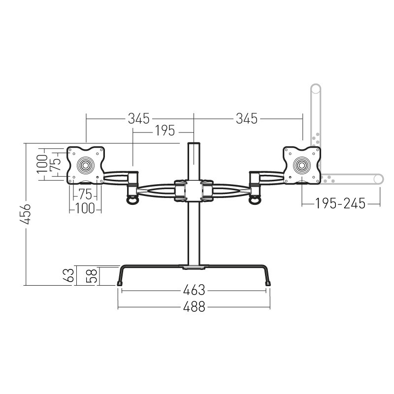 erard Wall bracket desktop mount 2x 15-27
