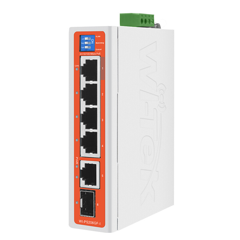 wi-tek Ethernet switch 4fe(poe)+1ge+1sfp, din