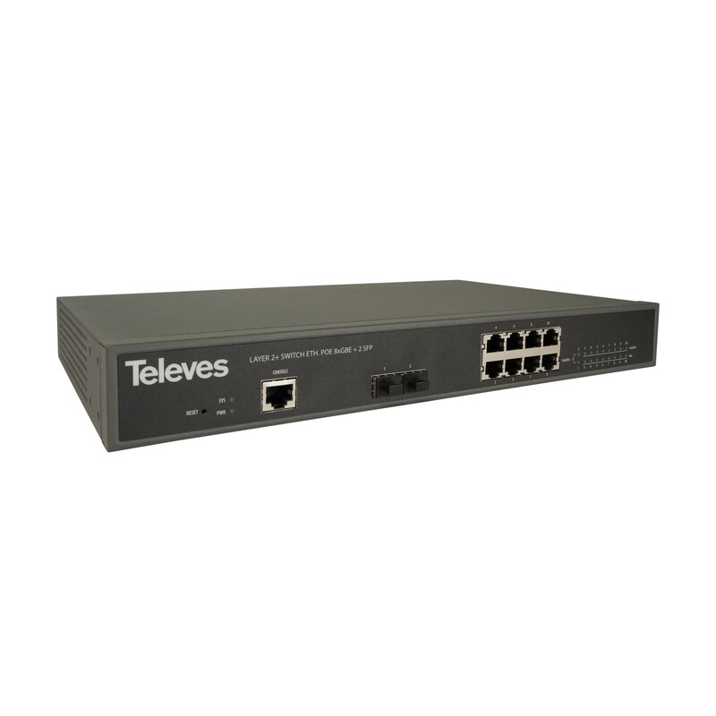 televes Ethernet switch datacom 8gbe+2sfp 130w manag. 19in