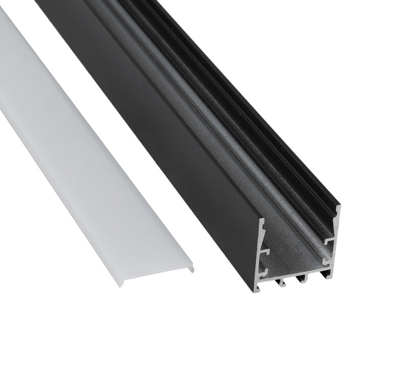 arten Led-ljusslinga fine 2m svart aluminiumprofile