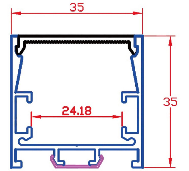 arten Led-ljusslinga fine 2m svart aluminiumprofile