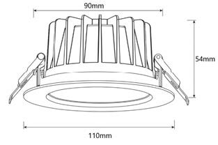 arten Downlight nova deep ip44 1100lm 10w3-5,7k dt8 ugr1