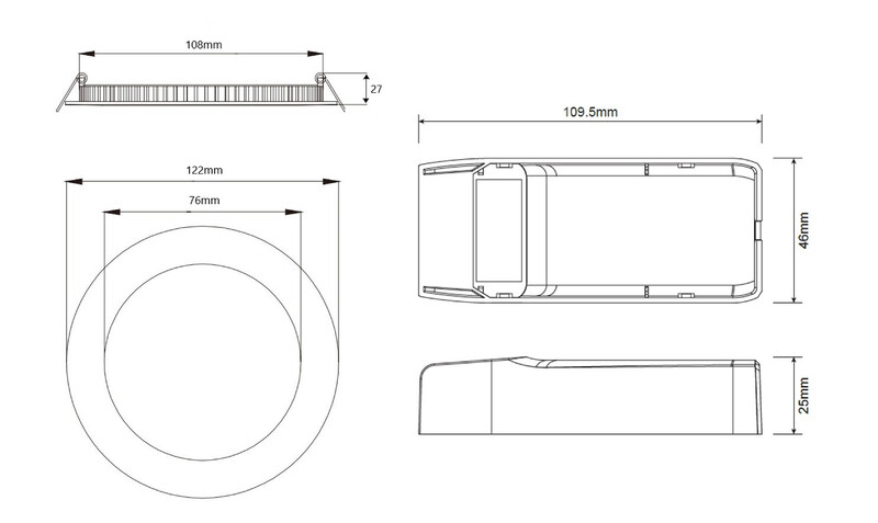 arten Downlight core dim ip44 521lm 8w dt8 2,7-6,5k120