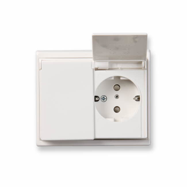 SOCKET OUTLET INTRO SOC. OUT. 2G. WITH FRAME,WHITE