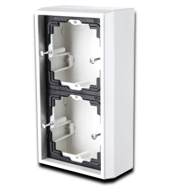 SURFACE MOUNTED ENCLOSURE SURFACE BOX-2 DEEP, WHITE
