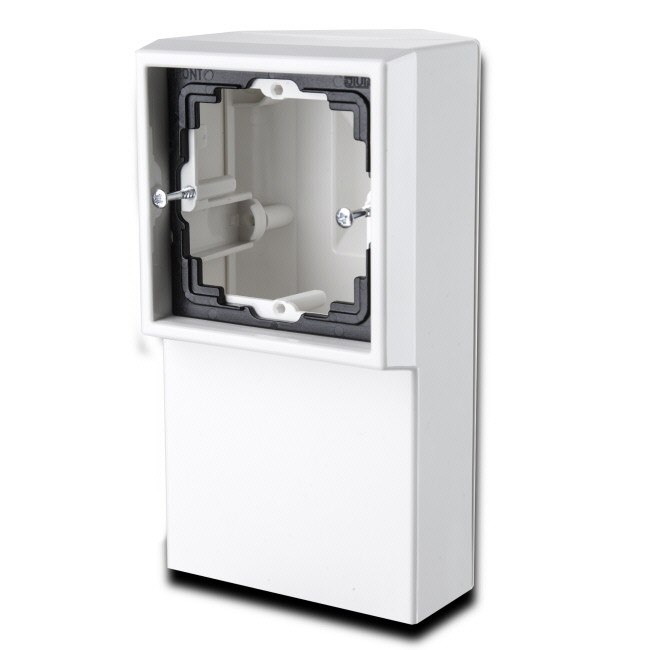 SURFACE MOUNTED ENCLOSURE SKIRTING CORNER BOX, WHITE