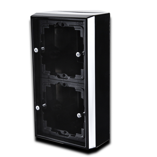 SURFACE MOUNTED ENCLOSURE CORNER BOX-2 DEEP, BLACK