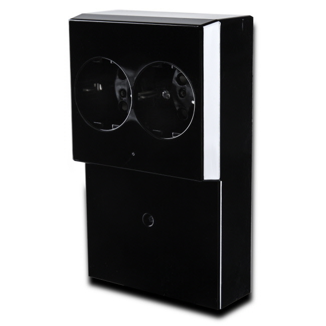 SOCKET OUTLET SKIRTING BOX DSO, BLACK