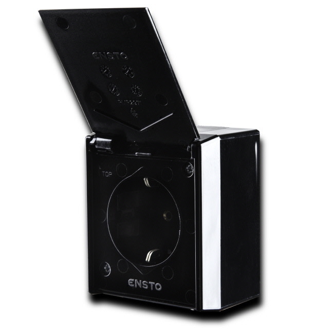 SOCKET OUTLET SURFACE SSO IP54, BLACK