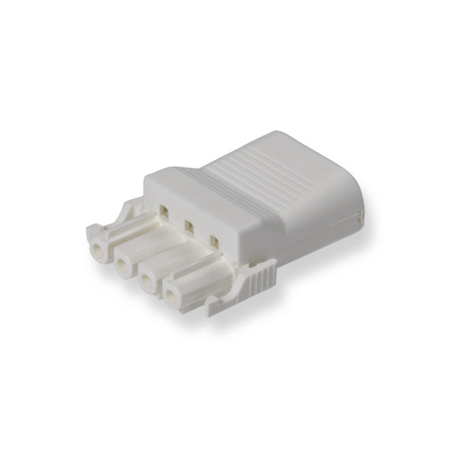 COUPLER 4-P SOCKET, STR-REL, LOW, WH