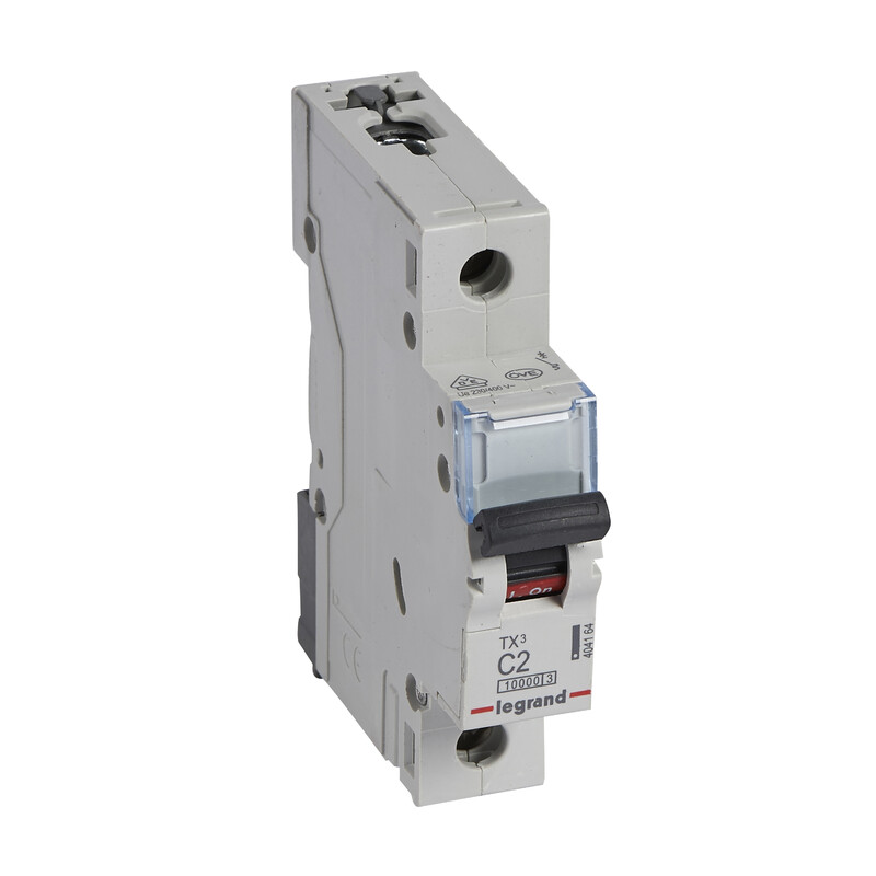 legrand Circuit breaker mcb, 1 pole c2, 10ka