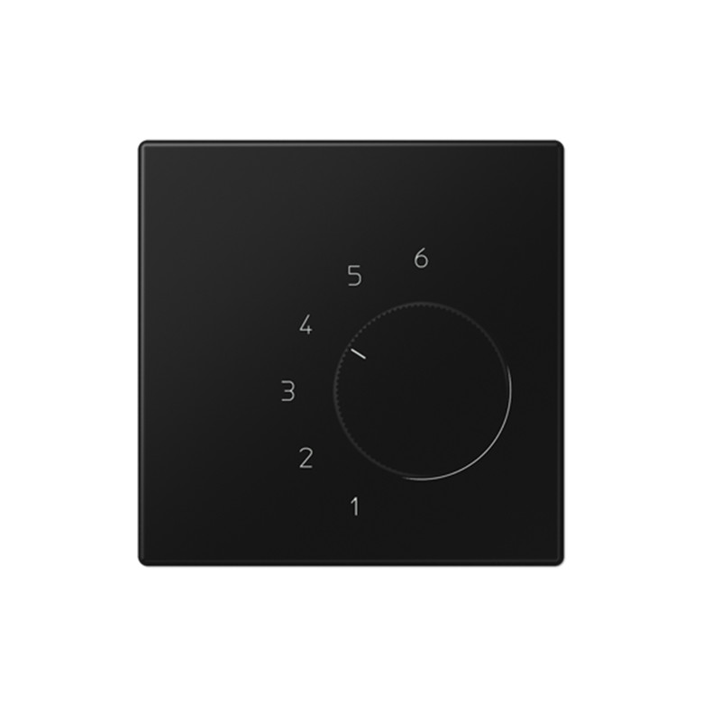 jung Rumstermostat 10/5a, 230v, 2-way, mat svart