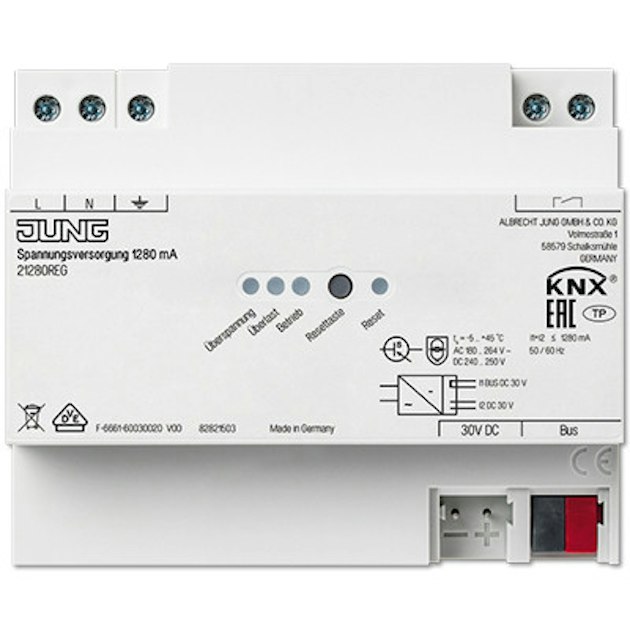 JUNG CURRENT SOURCE KNX PSU 1280mA | Installation Bus Systems | Onninen