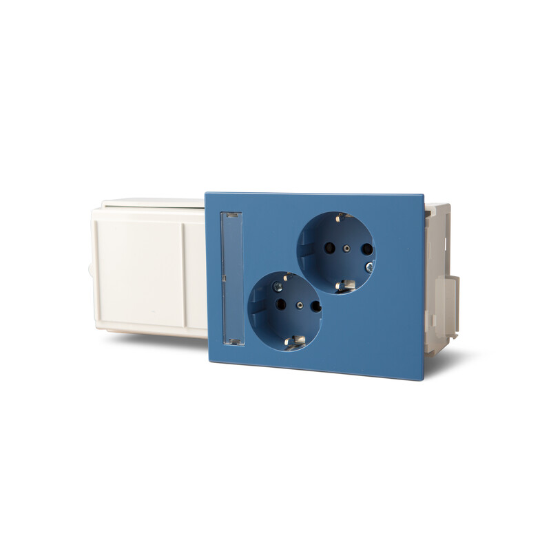 ensto Duct socket duct 2-gang, blue ral5007