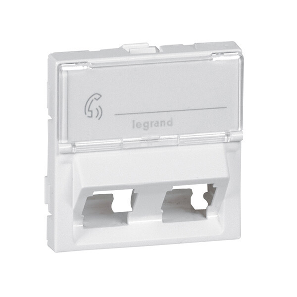 legrand Kanaluttag mosaic 2xrj45, keystone, vit