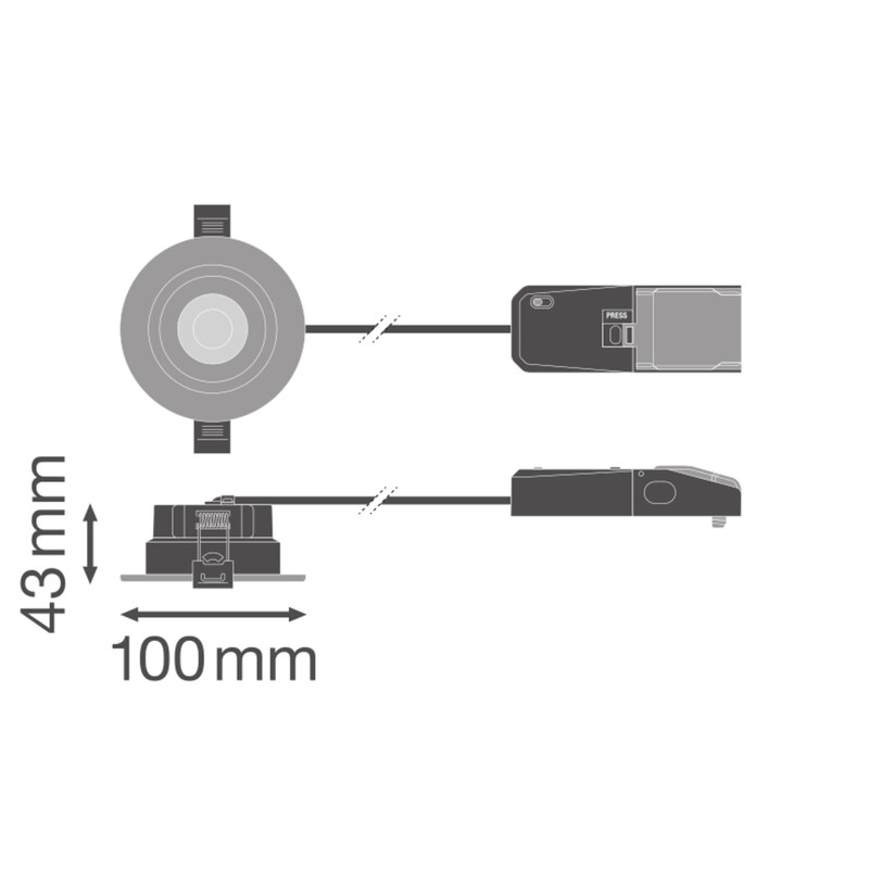 ledvance Alasvalo spot fireproof sp cbo fp adj 7w cct ml dim va