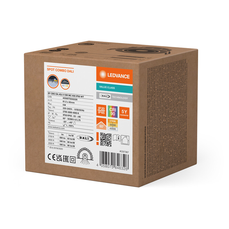 ledvance Downlight spot combo sp cbo ip65 adj 6w cct da vi