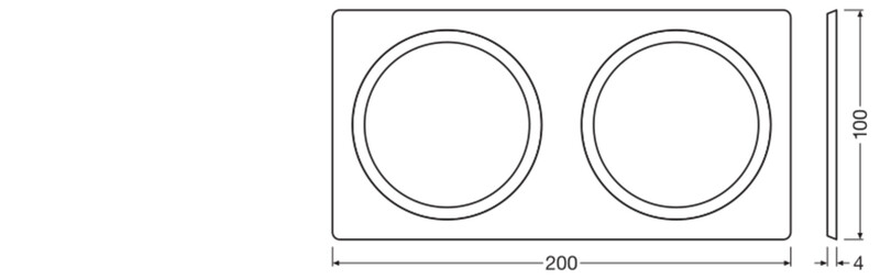 ledvance Mekaniska tillbehör spot frame 100x200 2xd68 vi
