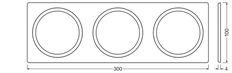 ledvance Mekaniska tillbehör spot frame 100x300 3xd68 sv