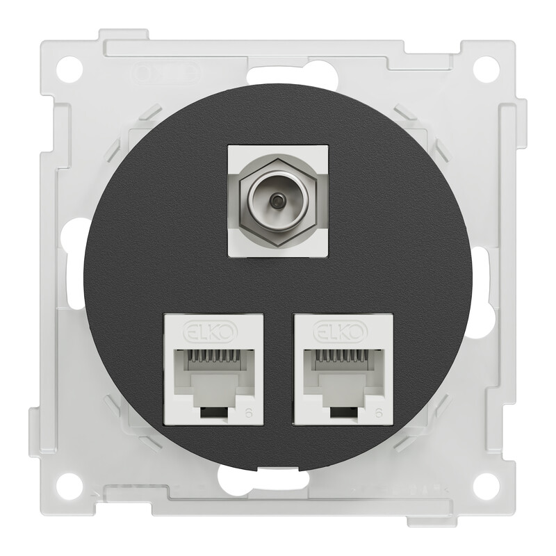 schneider electric Elko one modularuttak 2x8 kat 6 utp og 1x f/iec, so