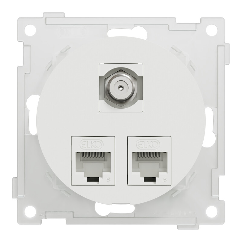 schneider electric Tele outlet elko one mod. outlet 2xutp c6 1x f/f