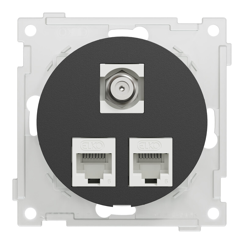 schneider electric Tele outlet elko one mod. outlet 2xutp c6 1x f/f
