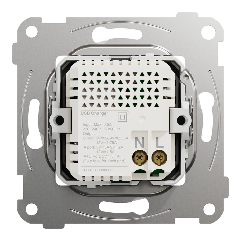 schneider electric Elko one usb pd a+c lader renhvit