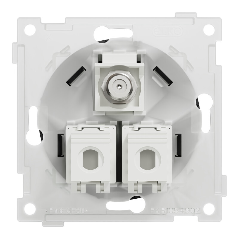 schneider electric Tele outlet elko one mod. outlet 2xutp c6 1x f/f