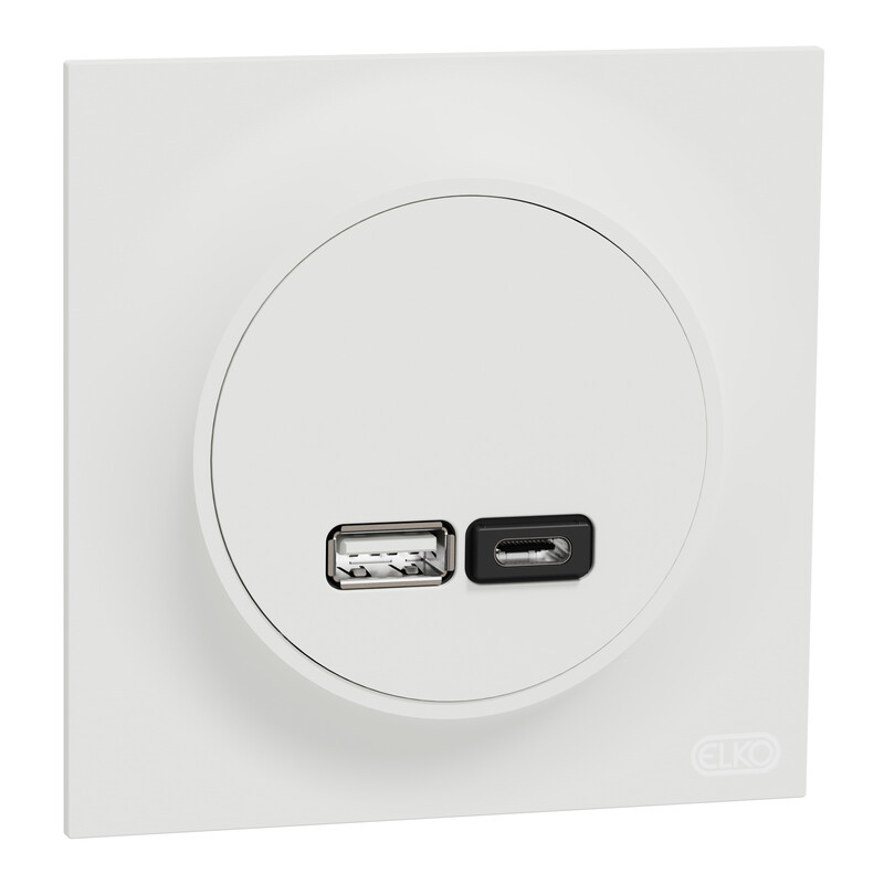 schneider electric Elko one usb pd a+c lader renhvit