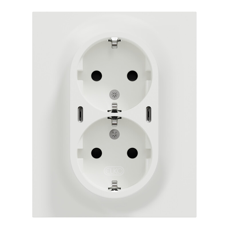 schneider electric Elko one dobbelstikk 2x usb c pd lader