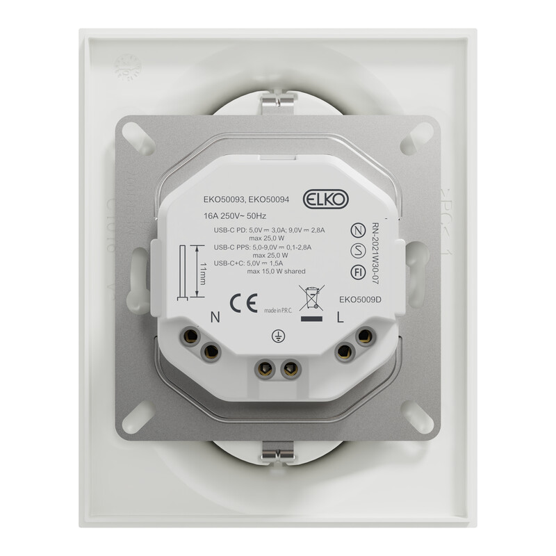 schneider electric Elko one dobbelstikk 2x usb c pd lader