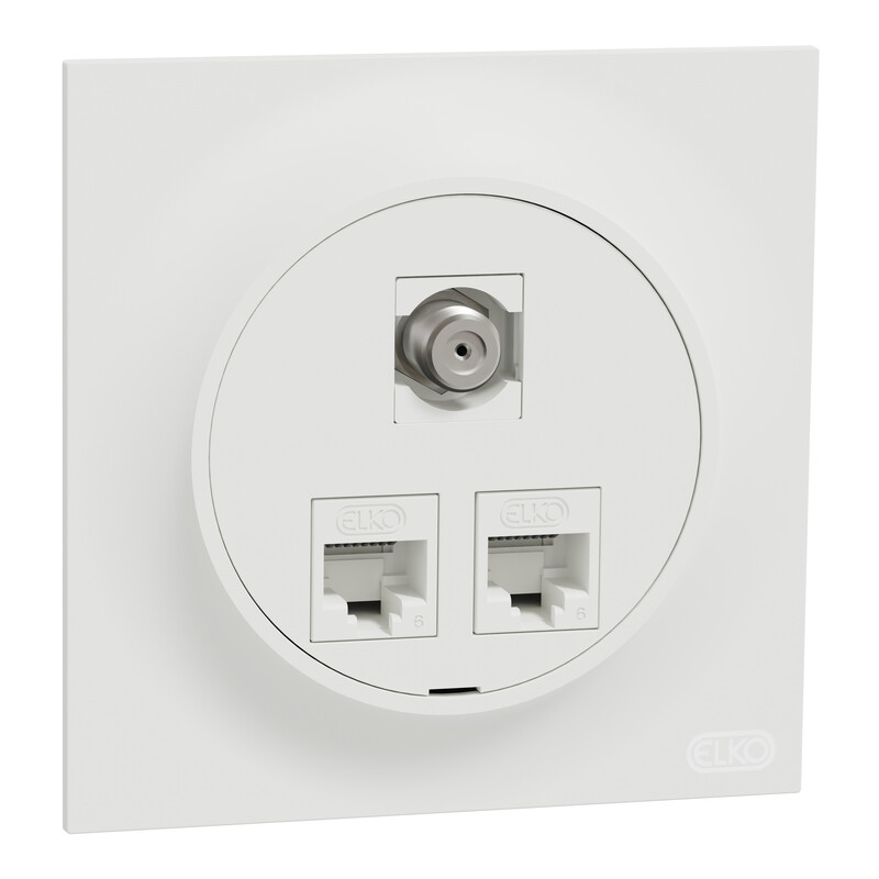 schneider electric Tele outlet elko one mod. outlet 2xutp c6 1x f/f