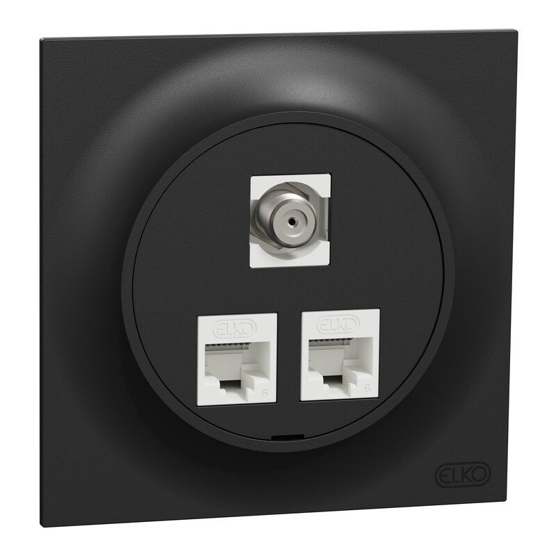 schneider electric Tele outlet elko one mod. outlet 2xutp c6 1x f/f