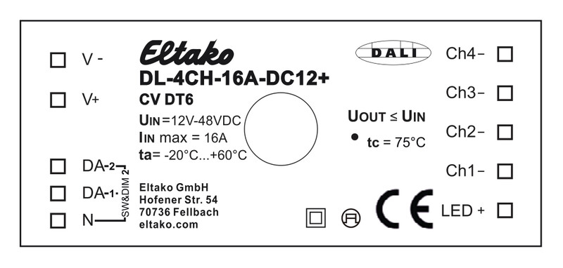 eltako Dali led dimmer dl-4ch-16a-dc12+