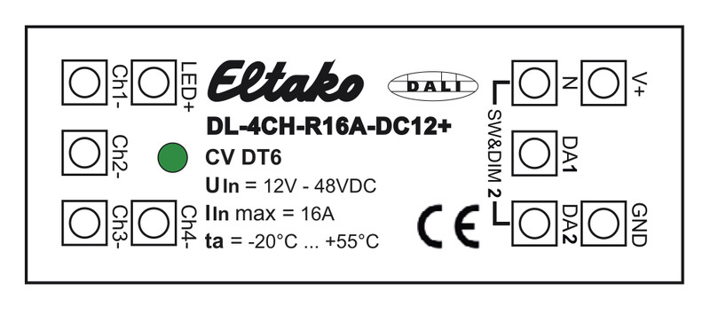 eltako Dali led dimmer dl-4ch-r16a-dc12+