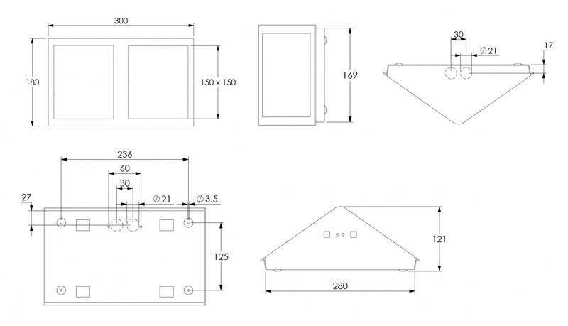 teknoware Hänvisningsarmatur twta351wk 230v, 50/60hz, dc