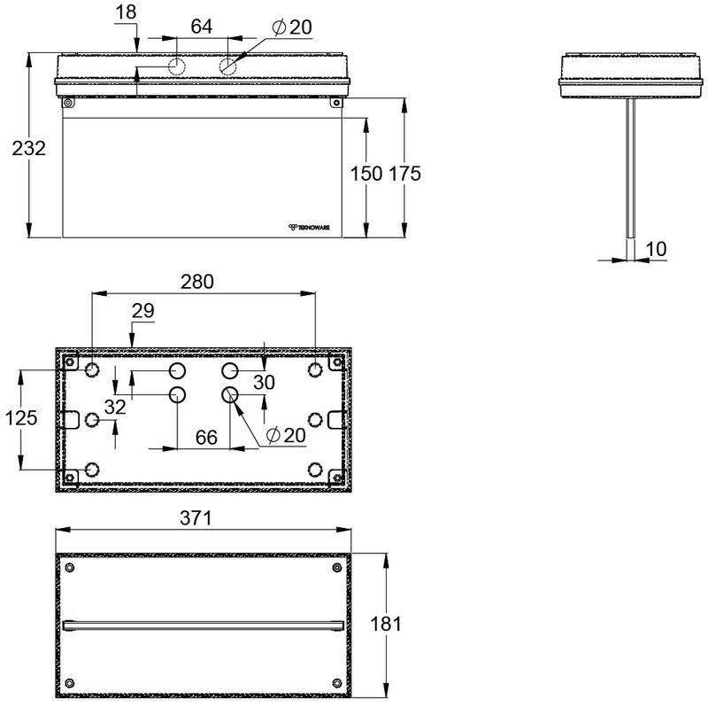teknoware Opastevalaisin solid exit y3192wm149 230vac 30m alas 1-p