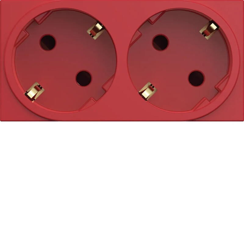 hager Trunking socket outlet gallery wxf472 2s/16a/250v 4m qc red