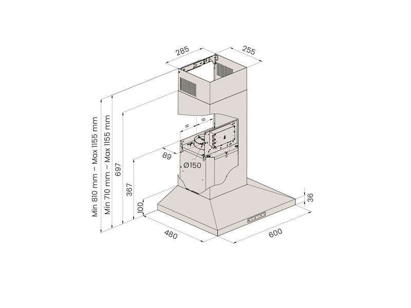 savo Cooker hood savo c-5306-w 60cm white