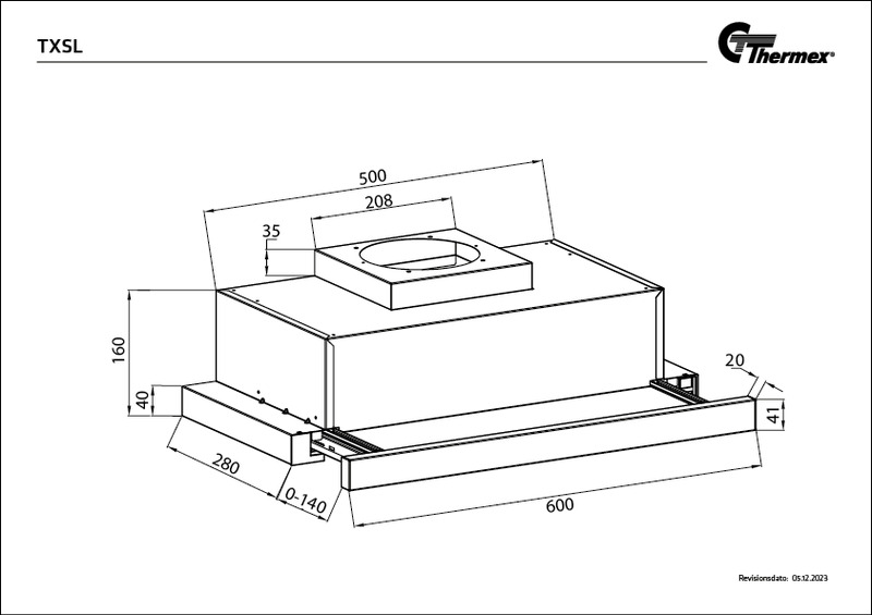 thermex Köksfläktar thermex txsl60 med motor 60cm vit