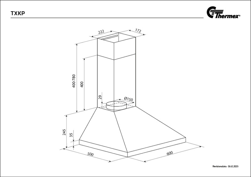 thermex Köksfläktar thermex txkp60 med motor 60cm rustfri