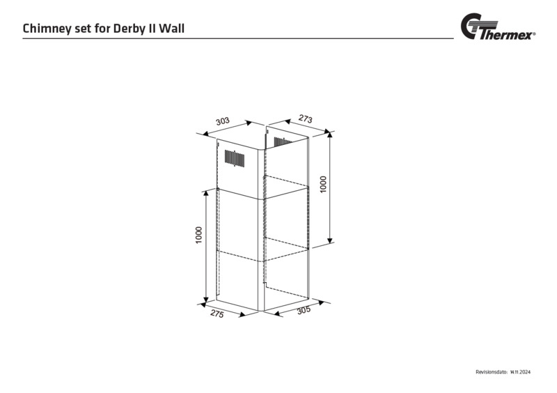 thermex Extension chimney thermex derby ii wall 2 x 1000mm