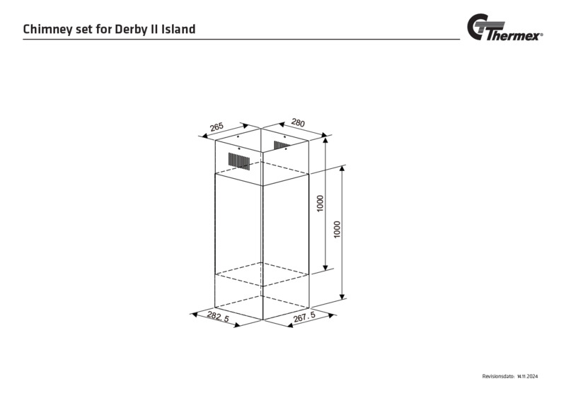 thermex Extension chimney thermex derby ii island 1 x 1950mm