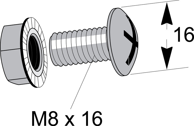 mp bolagen Asennussarja mp bolagen mp-937z z m8x16mm