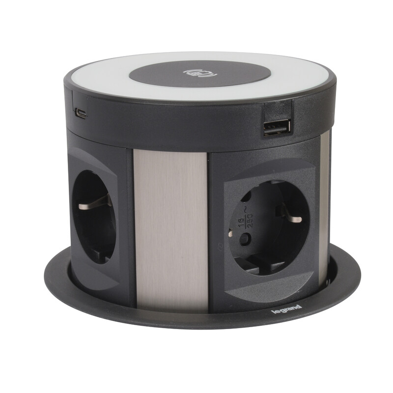 legrand Uttagspanel incara tower 120 4sk sch 2 usb ac ind