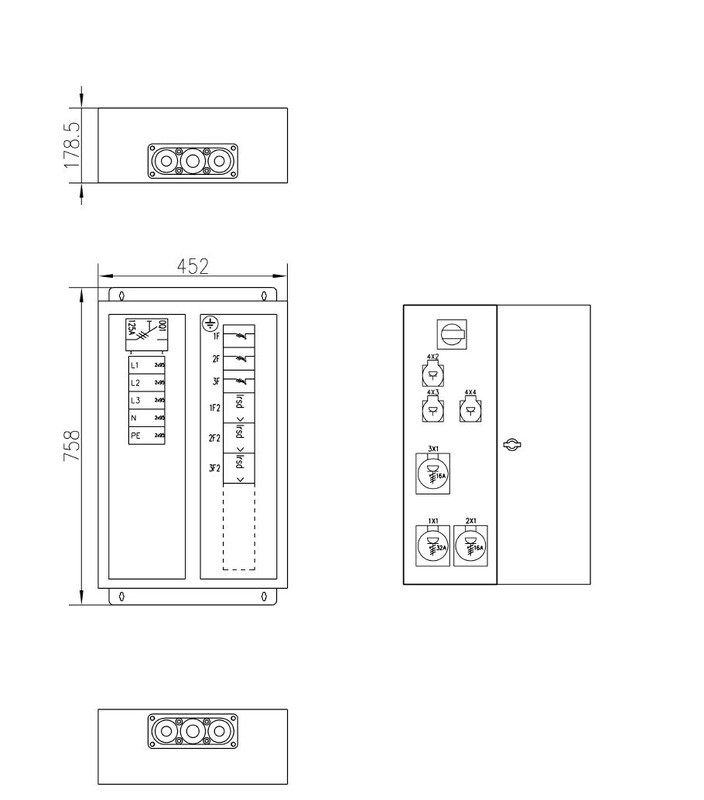 utu Uttagscentral pinseri pinseri 125.0123 125a ip44 fe