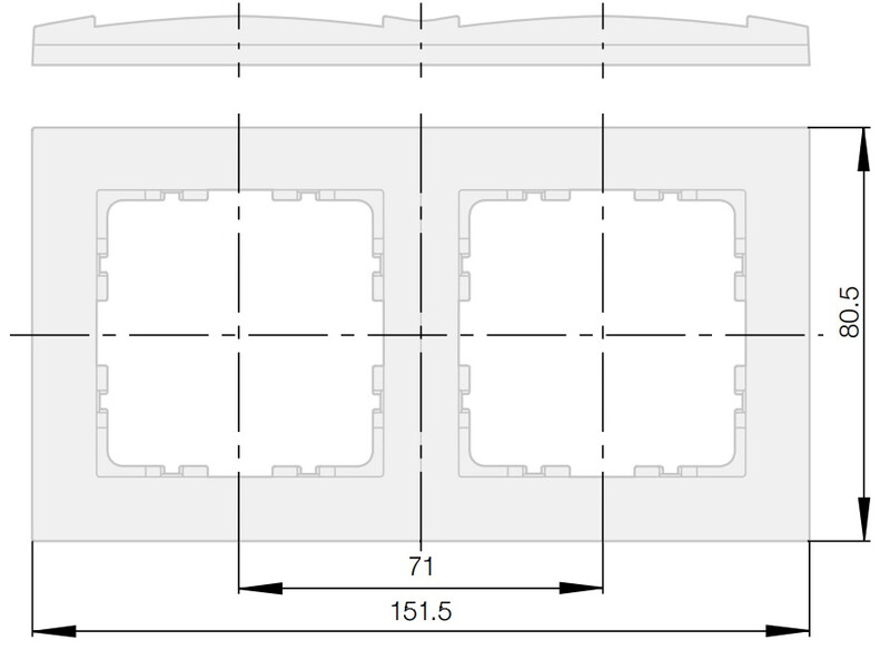 hager Frame 2f flat horiz. mi white