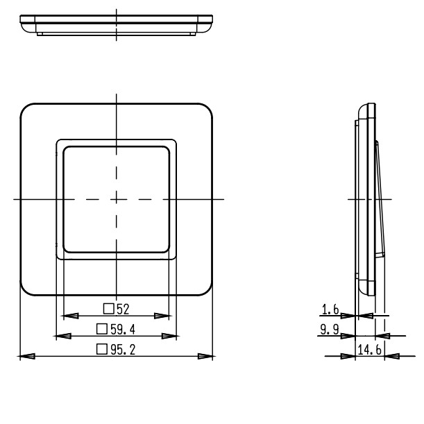 hager Frame q.7 1-f. glass black